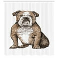 thumbnail image 3 of Ambesonne Bulldog Shower Curtain, Sketchy Hand Drawn Creature, 69"Wx75"L, Camel Charcoal Grey, 3 of 3