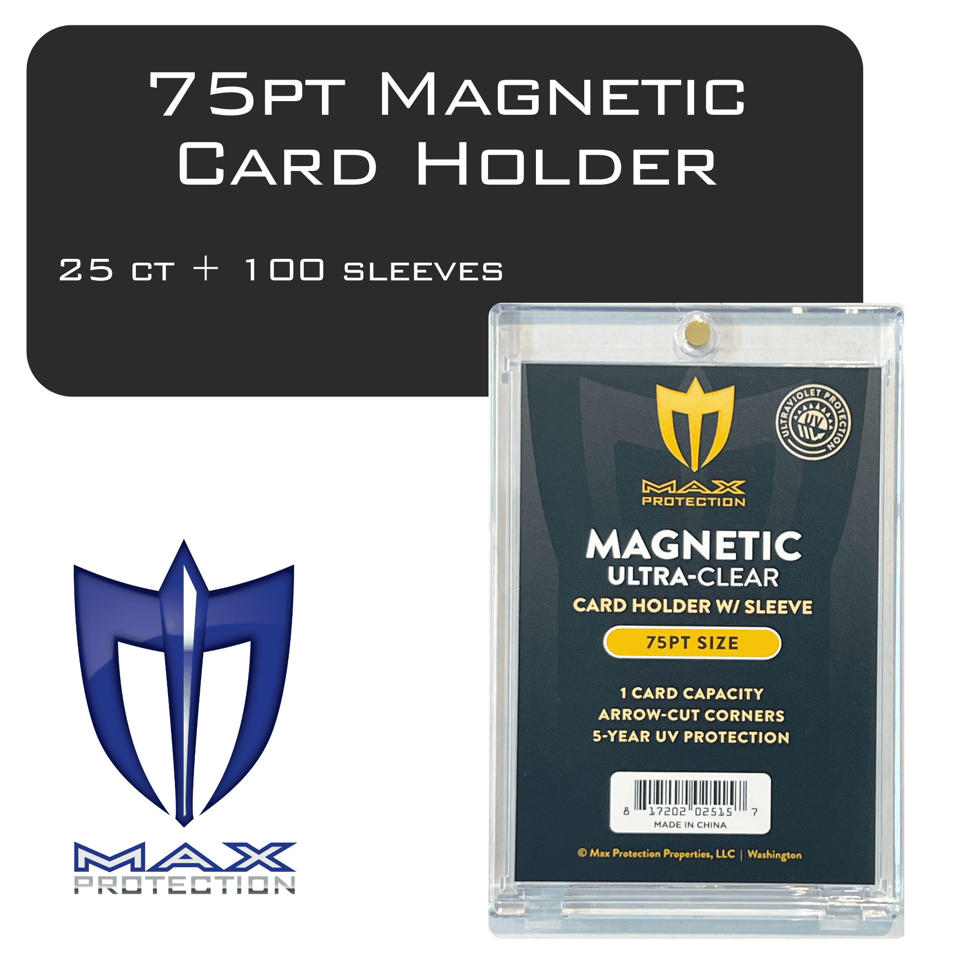 Max Protection Magnetic Card Holder for 130pt Sleeved Cards (25) -  Walmart.com