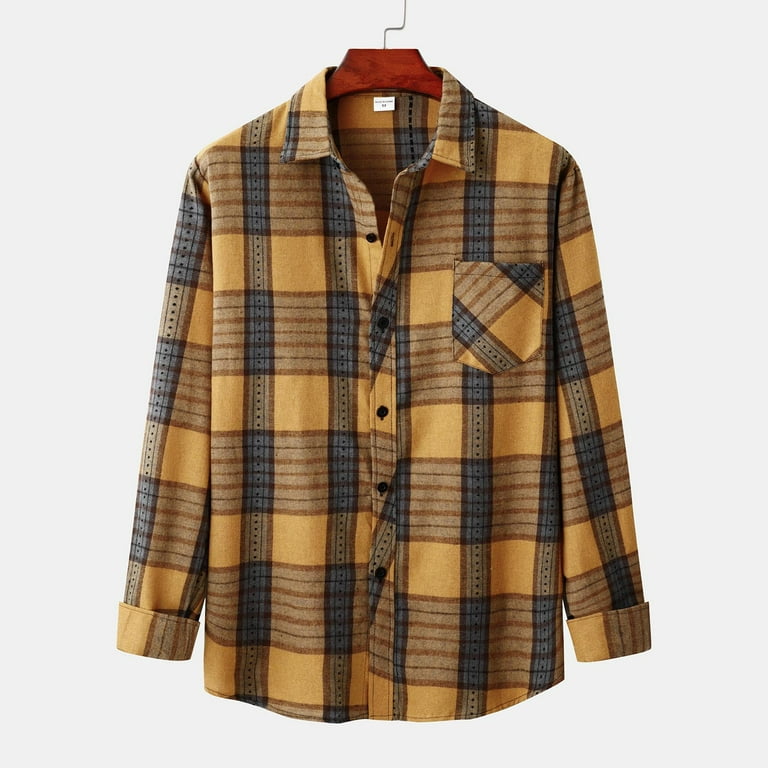 kpoplk Flannel Shirt for Men Plaid Shirt Plaid Shirt Mens