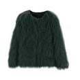 thumbnail image 2 of EnJoCho Girls Fa𝗎x F𝗎r Coats Winter Fringe Fuzzy Open Front Jackets Kids Thick Warm Long Sleeve Windproof Outerwear Clothing Apparel Winter Wear Coat Jacket Parka, 2 of 4