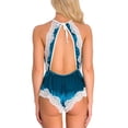 thumbnail image 4 of Body de empalme de encaje, pijama de una pieza transpirable, sin espalda, liso, ahuecado, sin mangas, para mujer, 4 of 6