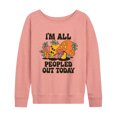 thumbnail image 3 of Instant Message - I'm All Peopled Out Today Mushrooms - Women's Lightweight French Terry Pullover, 3 of 7