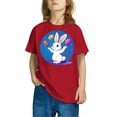 thumbnail image 2 of QTBIUQ Summer Kids Short Sleeve T-Shirt Toddler Boys Girls Cute Bunny Top Easter Eggs Casual Clothes Suitable for 3-10 Years, 2 of 5