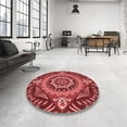 thumbnail image 4 of Ahgly Tapis d'Intérieur Lavable en Machine Carré Transitionnel Rouge Canneberge, 7 Pieds Carré, 4 of 7