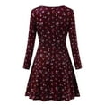 thumbnail image 4 of Ketyyh-chn99 Robes Midi pour Femmes Femme Robe Élégante de Soirée Manches Longues Robe Longue Confortable Vin,G, 4 of 5