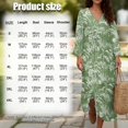 thumbnail image 6 of DISNIMO Women Dress Monstera Leaf Printed 2025 3/4 Sleeve Maxi Dresses Fashion Plus Size Dresses V Neck Casual Loose Midi Dress, XL, 6 of 6