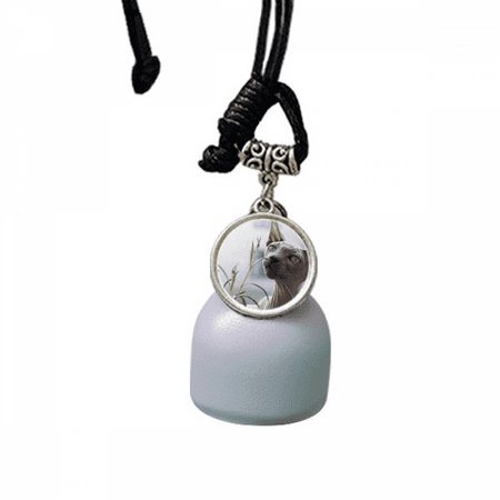 Animal Gray Thin Cat Photograph Wind Chimes Bell Car Pendant