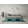 thumbnail image 3 of Ahgly Company Indoor Rectangle Medallion Light Blue Traditional Area Rugs, 6' x 9', 3 of 4