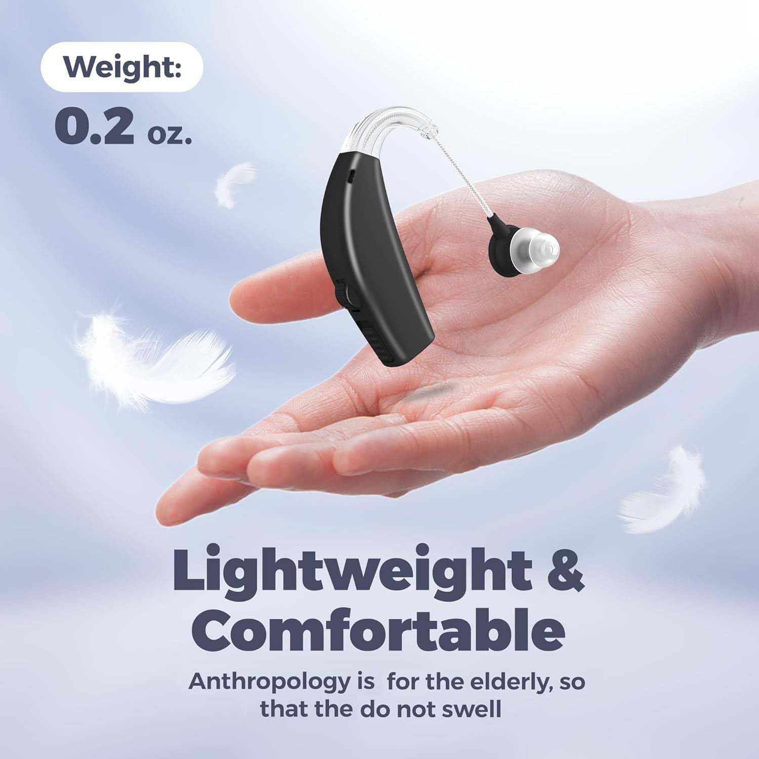 MEDca Rechargeable Digital Hearing Amplifier (Pair of 2) - Personal Hearing Enhancement Device with All-Day Battery Life, Active Digital Noise Reduction - Black
