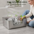 thumbnail image 6 of KPWACD Stainless Steel Litter Box Low Entry Metal Cat Litter Pan 19.4 x 13.5 x 5.9-in, 6 of 9