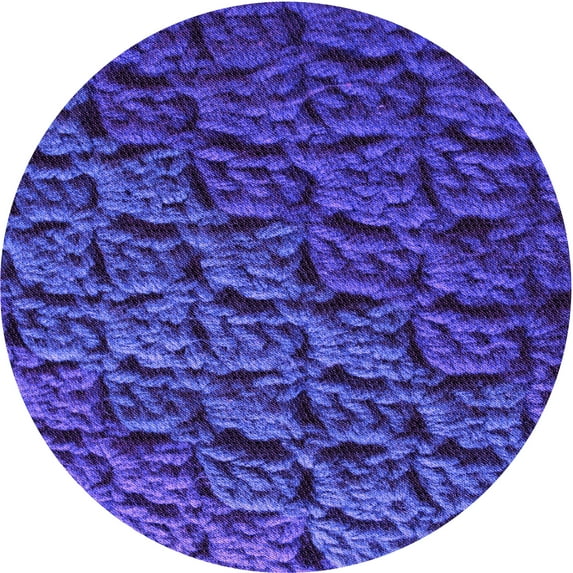Ahgly Company Machine Washable Indoor Round Transitional Cobalt Blue Area Rugs, 7' Round