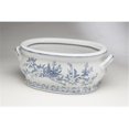 thumbnail image 1 of AA Importing 59842 Jardinière Design Fleurs et Feuilles, Bleu et Blanc, 1 of 1