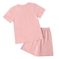 thumbnail image 4 of Grblisyd Girls Outfits Size 10-12 Kids Heart Print Short Sleeve T-Shirts Elastic Waist Shorts Casual Summer 2 Piece Clothing Sets, 4 of 5