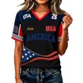 thumbnail image 2 of 2026 New USA Soccer Jersey for Women, United States Jersey Soccer, Jersey USA Fans V Neck Short Sleeve Football Retro Streetwear Outdoor T Shirt for Adult(Black, 2XL), 2 of 5