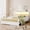 White, variant on Mirightone Full Platform Bed with Storage Headboard & LED Lights – Montessori Full Bed with Rail, Boho Rattan Bed Frame, Wood Platform Bed with Safety Guardrails for Bedroom (White)