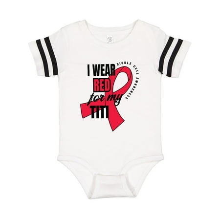 

Inktastic Sickle Cell Awareness I Wear Red For My Titi Gift Baby Boy or Baby Girl Bodysuit