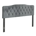 Castle Place Upholstered Tufted Headboard, Light Grey Velvet, Twin