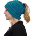 thumbnail image 1 of HSHDLDF Ponytail Messy Bun BeanieTail Women's Beanie Solid Ribbed Hat Cap, 1 of 6
