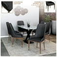 thumbnail image 5 of LeisureMod Modern Dining Chair Upholstered in Leather with Brown Rubberwood Legs Accent Kitchen Room Side Chairs Viva Series in Dark Grey, 5 of 11