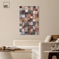 thumbnail image 3 of Brown Squares Brown Earthy Abstract Canvas Wall Art by Art Remedy, White Floater Frame, 36"x54", 3 of 7