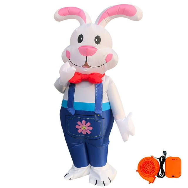Fiudx Disfraz Inflable de Conejito de Pascua, Divertido Traje Inflable, Diseño de Poliéster Duradero, Atuendo Único para Juegos de Rol, Perfecto para Fiestas, Cosplay, Festivales, Tallas de 62 a 74.8