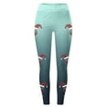 thumbnail image 4 of Women Merry Christmas Leggings Trendy Xmas Hat Print Elastic High Waist Yoga Pants Stretchy Soft Comfy Workout Pj Tights, 4 of 5