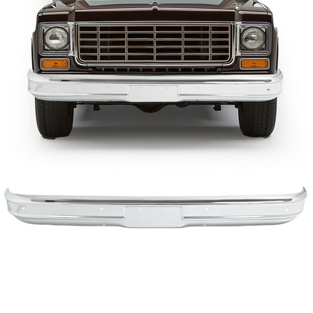 KOJEM Front Bumper Face Bar, Fit for 1975-1980 Chevrolet C10,K10 Steel Chrome Silvery