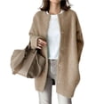 thumbnail image 5 of comerut Women Winter Coat Single-breasted Solid Color Long Sleeves Loose Knitted Keep Warm Sweaters Korean Style Thick Women Coat Women Clothing, 5 of 8
