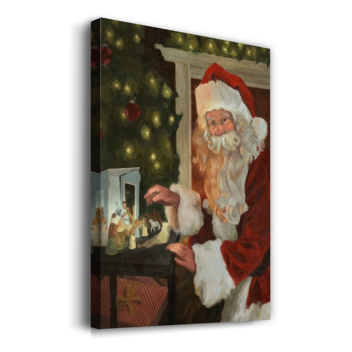 Saint Nick and the Nativity- Gallery Wrapped Canvas