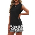 thumbnail image 4 of WIHOLL Two Piece Lounge Sets for Women Trendy Summer Clothes Pleated Tops Skort Vacation Cruise Workout Outfits, 4 of 11