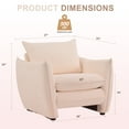 thumbnail image 3 of ENYLAY Modern Sofa Chair with Side Pocket - Cloud-Like Comfort with 6-Inch Thick Cushion for Lumbar Support, Brown/Green/Beige Tri-Color for Living Room, Study, Bedroom, 3 of 9