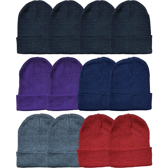 Yacht & Smith 12 Pack of Winter Beanie Hats Bulk for Men Women Kids