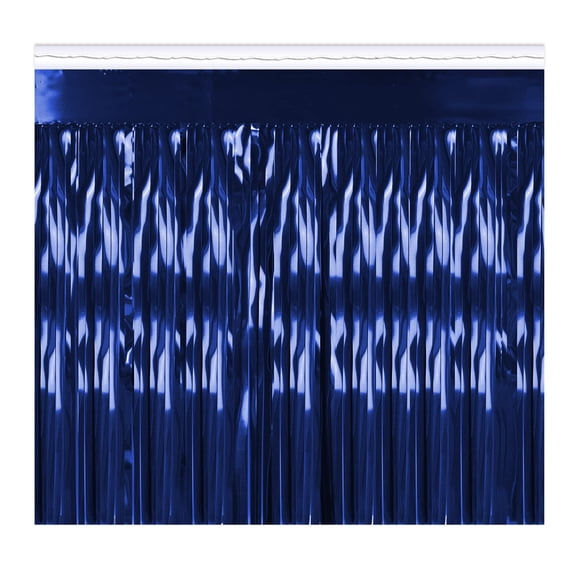 Packaged 1-Ply Fr Metallic Fringe Drape 15" X 10' Blue - 6 Pack (1 Per Package)