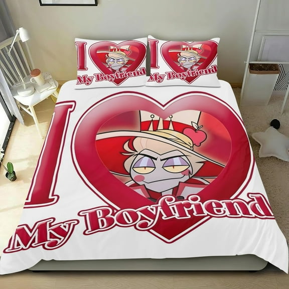 Hazbin Hotel Themed Bed Sheet Set Three Piece Set 53x79 Inches Comfortable And Skin Friendly Unique Design Creating A Star Studded Night