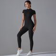 thumbnail image 1 of Conjunto de yoga 2025, mono de mujer, traje de una pieza con cremallera, manga corta, ropa de entrenamiento para gimnasio, traje de fitness, ropa deportiva, chándal, 1 of 5