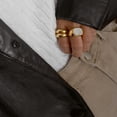 thumbnail image 5 of Golden Square Ring for Women Stainless Steel Long-Lasting Color No Allergy No Rust Exquisite Shape Jewelry Women's Fashion Ring Golden Finish, 5 of 9