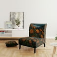 thumbnail image 2 of Designart "Vibrant Orange Flowers Along the Coast I" Orange Beach Upholstered Accent Chair - Traditional Arm Chair For Living Room, 2 of 5