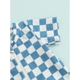 thumbnail image 6 of Bagilaanoe Toddler Baby Boy Girl One-Piece Swimsuit Checkerboard Print Short Sleeve Zipper Rashguard Swimwear 6M 12M 18M 24M 3T 4T Kids Bathing Suit, 6 of 8