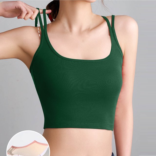 JMKQLZ Mode Camisoles Décontractées d'Été pour Femmes Couleur Unie à Bretelles en Forme de U