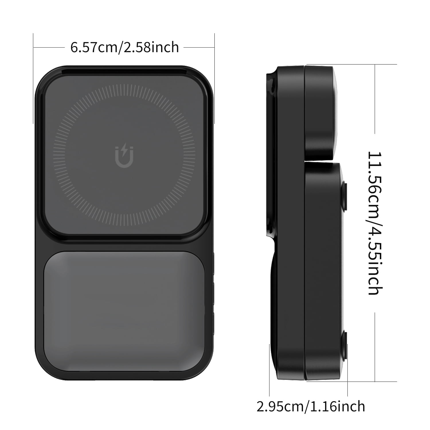 15w Foldable 3-in-1 Wireless Charger Stand for Apple Magsafe Stand for iPhone 16pro Watch Ultra2 (Black)