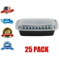 thumbnail image 1 of 25 Pack | 24 oz. | Container with Lid | Rectangular Microwavable Heavy Weight |, 1 of 3