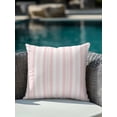 thumbnail image 3 of Outdoor Pillows Waterproof, Pink Striped Throw Pillows with Inserts Included, Farmhouse Stripes Modern Geometric Indoor Outdoor Decorative Lumbar Pillow for Bed/Couch/Patio 18"x18", 1Pcs, 3 of 8
