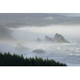 thumbnail image 2 of Kaveney, Wendy 32x23 Black Ornate Wood Framed with Double Matting Museum Art Print Titled - Oregon, Gold Beach Foggy morning on seashore, 2 of 4