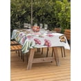 thumbnail image 2 of Pink Flowers Outdoor Tablecloth - 60x120 Inch Rectangle Dining Table Cover, Spring Floral Butterfly Leaves Plants Pastoral Waterproof Outdoor Table Cloth with Umbrella Hole & Zipper for Picnic/Patio, 2 of 7