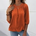thumbnail image 6 of Women Blouses Womens Button down Shirts Short Sleeve Teacher Graphic Tees for Womens Short Sleeve Tunic Tops for Leggings Long Blouses Women Dressy Long Athletic Top Ladies Dress Tops Orange M, 6 of 8