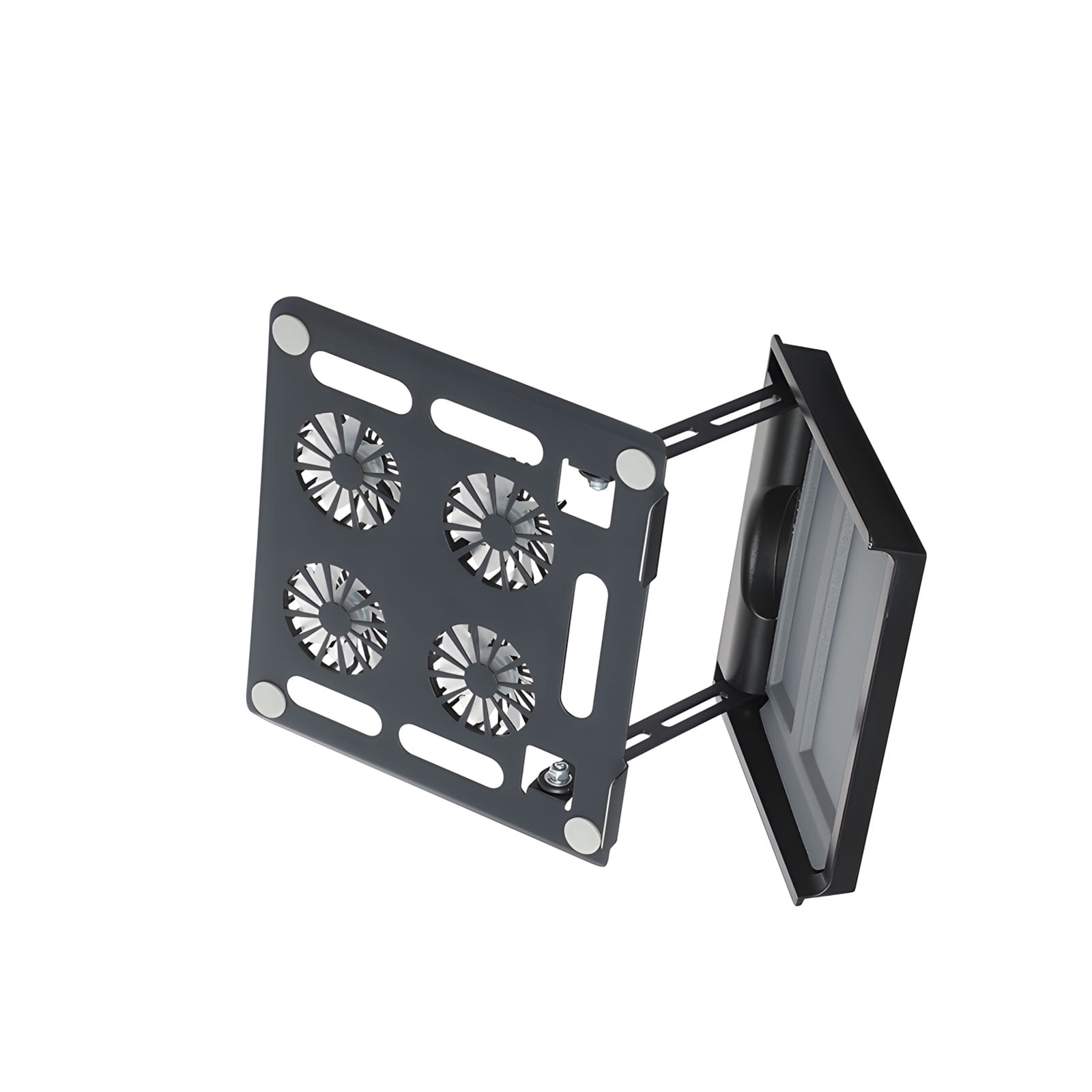 Space Saving Laptop Desk Stand Equipped With Cooling Fan And Locking Mechanism Has Built In Storage Area