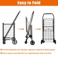 thumbnail image 6 of Dolly, Shopping Cart with open door,Grocery Cart on Wheels, Foldable Utility Shopping Carts with 360° Rolling Swivel Wheels for Groceries Laundry, Antique Black Hand Truck,Metal Furniture Dolly, 6 of 11