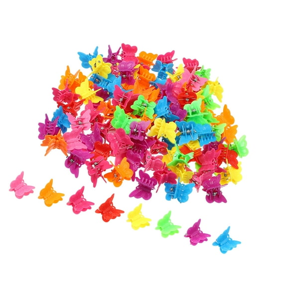 Vocoste 100 Pcs Mini Hair Clips for Girls, Butterfly Shaped Hair Claw Clamps for Women Party Gifts, Multicolor