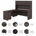 thumbnail image 5 of Studio C 72W L-Shaped Desk with Hutch & Drawers in Storm Gray - Engineered Wood, 5 of 6