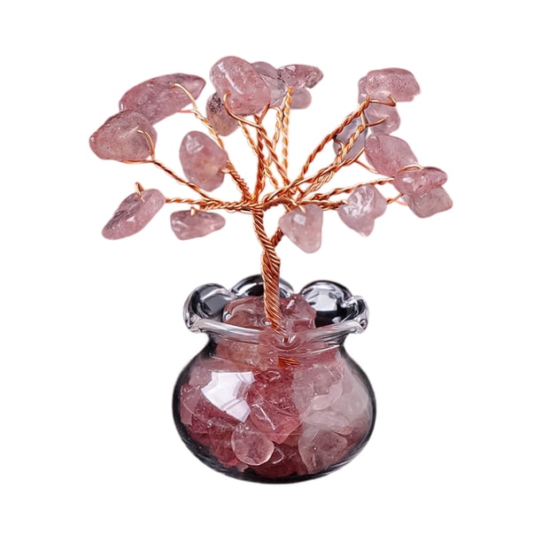Árbol de riqueza Toystoory cristal Natural ABS decoración curativa Feng Shui escritorio bonsái